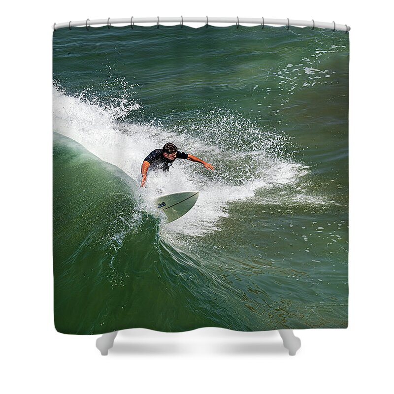 San Diego Shower Curtain featuring the photograph Surfer - Sports Photography by Amelia Pearn