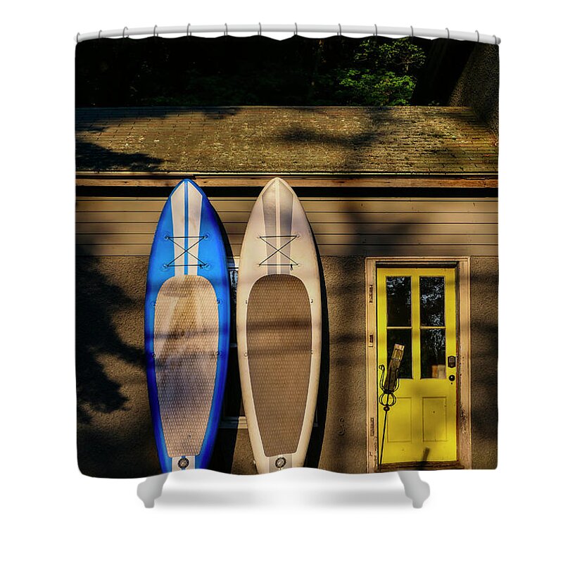 Norfolk Shower Curtain featuring the photograph Surf's down by Alexander Farnsworth