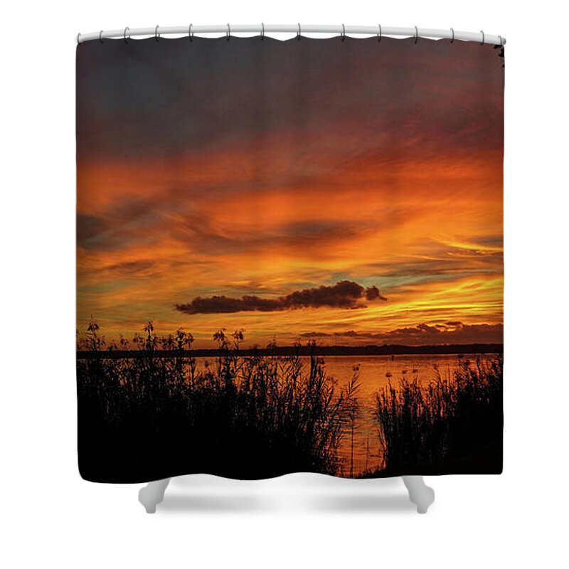 Sunset Shower Curtain featuring the photograph Surrender to Nightfall by Randall Allen