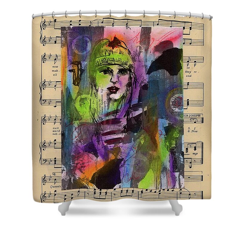 Music Shower Curtain featuring the mixed media Surround Sound by PJ Lewis