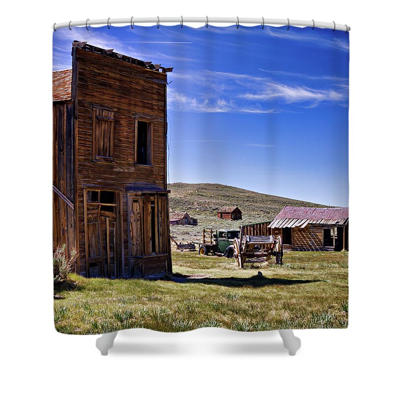 Abandoned Shower Curtain featuring the photograph Swazey Hotel by Lana Trussell