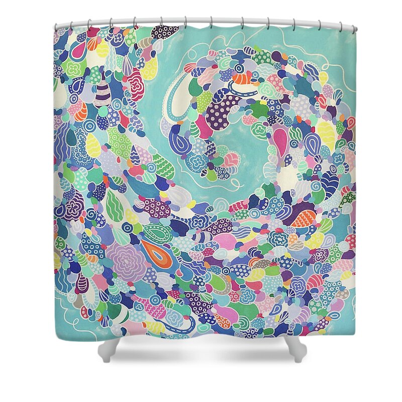 Pattern Art Shower Curtain featuring the painting Sweeping Medley by Beth Ann Scott