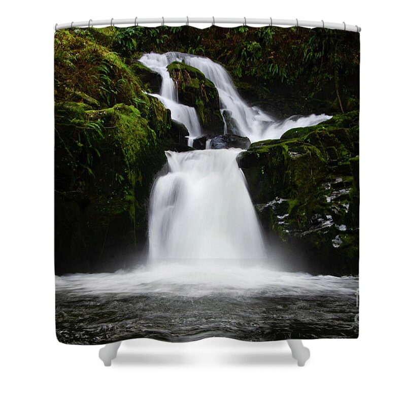 Sweet Creek Shower Curtain featuring the photograph Sweet Creek Waterfall by Bob Christopher