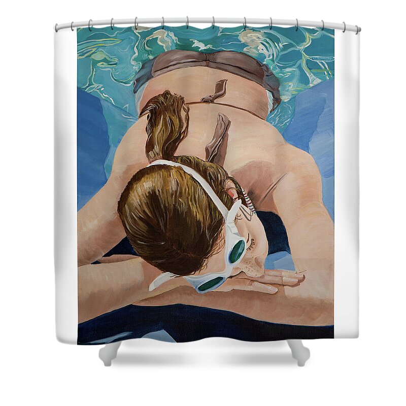 Swimming Suit Shower Curtain featuring the painting Sweet Summer by Linda Queally