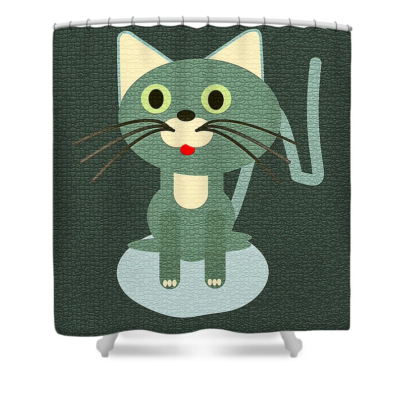 Art Shower Curtain featuring the digital art Sweetie the Illustrated 4 by Miss Pet Sitter