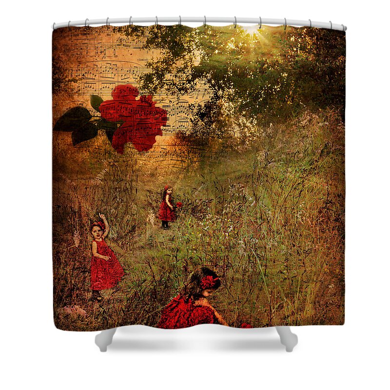  Shower Curtain featuring the photograph Sydney and the Red Flower by Shara Abel