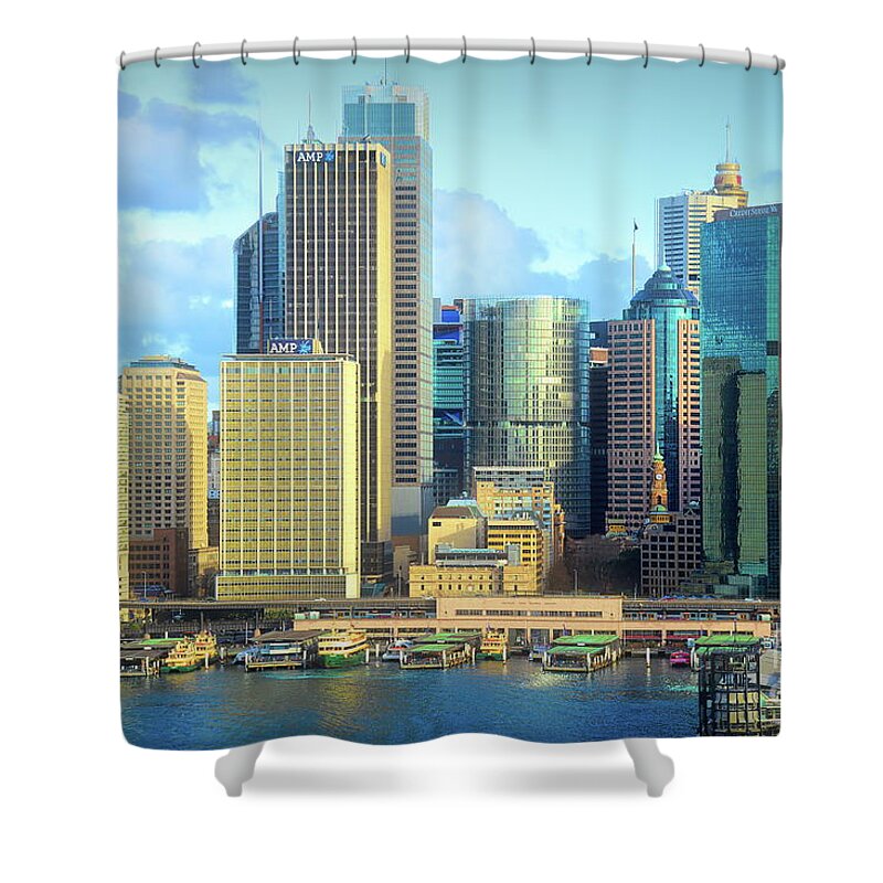 Cityscape Shower Curtain featuring the photograph Sydney Australia Cityscape by Diana Mary Sharpton