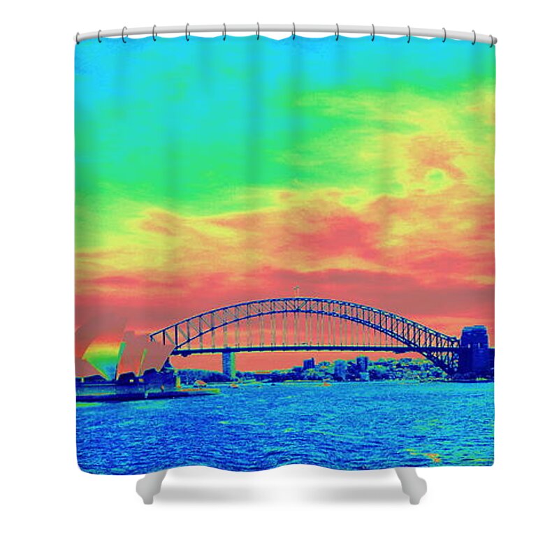 Bridge Shower Curtain featuring the photograph Sydney Harbor-The Icons by VIVA Anderson