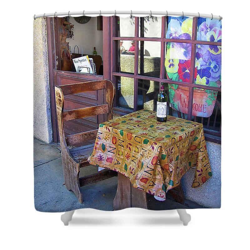 Table Shower Curtain featuring the photograph Table for One by Jerry Griffin