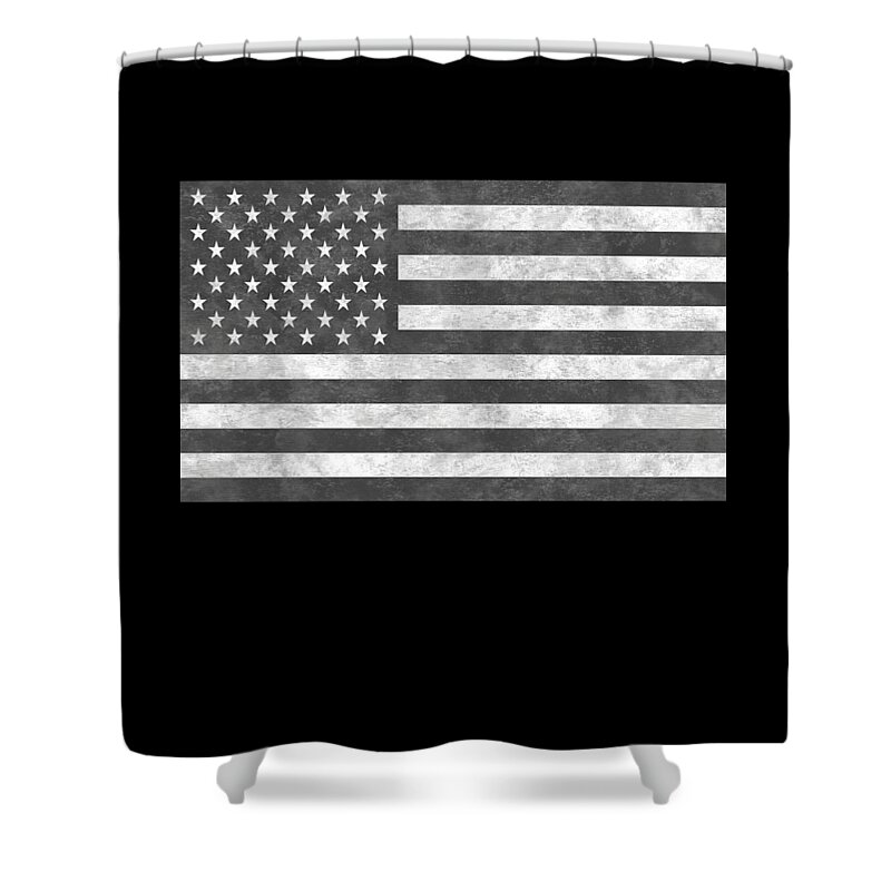Cool Shower Curtain featuring the digital art Tactical USA Flag Vintage by Flippin Sweet Gear