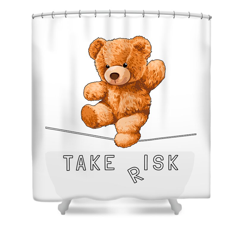 Bears Shower Curtain featuring the painting Take Risk by Miki De Goodaboom