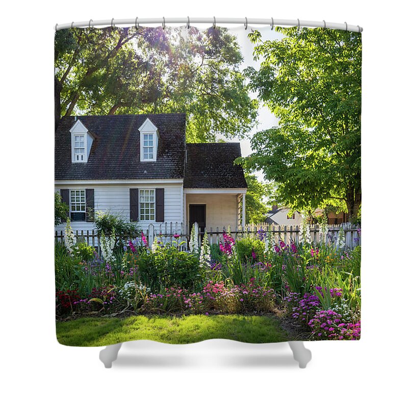 Colonial Williamsburg Shower Curtain featuring the photograph Taliaferro-Cole Garden Spring Day by Rachel Morrison