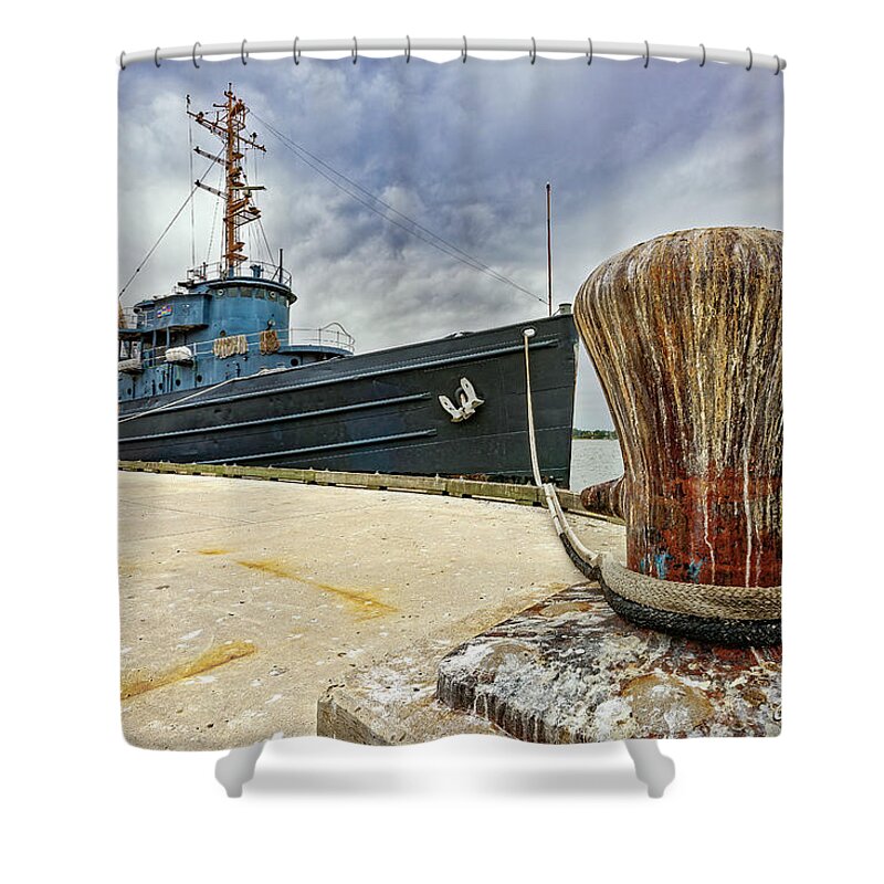 Ship Shower Curtain featuring the photograph Tamaroa Zuni Berthed by Christopher Holmes