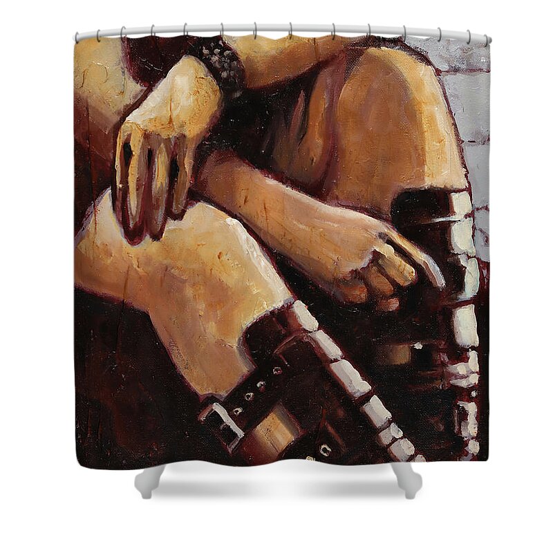 Gothic Shower Curtain featuring the painting Tangence Centrale by Sv Bell