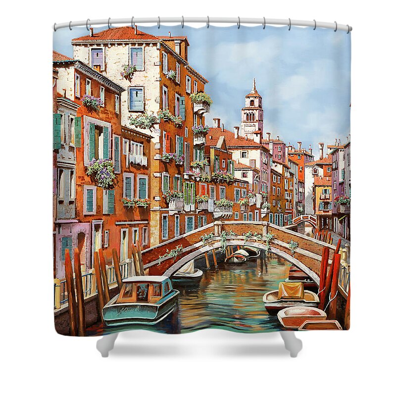 Venezia Shower Curtain featuring the painting Tanta Venezia by Guido Borelli