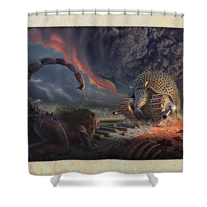 Elp Shower Curtain featuring the digital art Tarkus Legacy 9 by Jerry LoFaro