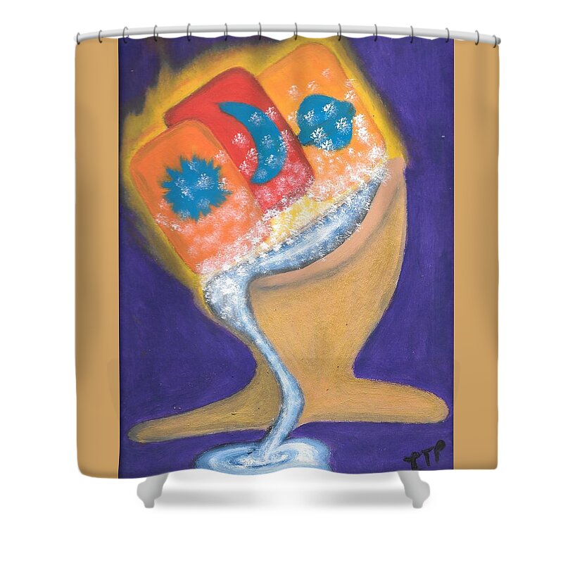 Tarot Shower Curtain featuring the painting Tarot Tied by Esoteric Gardens KN