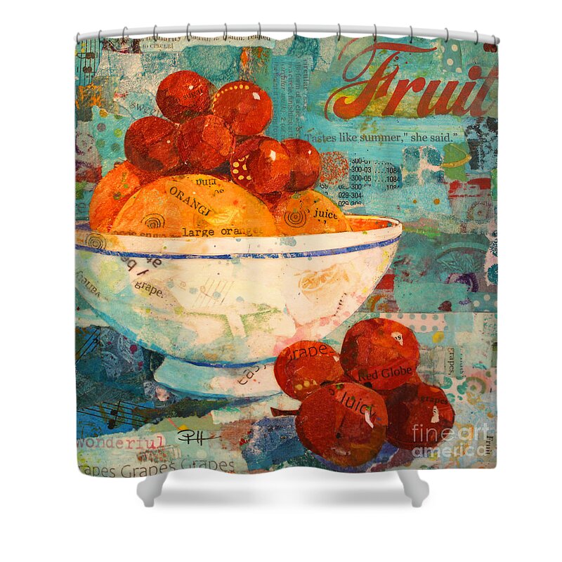 Still Life Shower Curtain featuring the mixed media Tastes Like Summer by Patricia Henderson