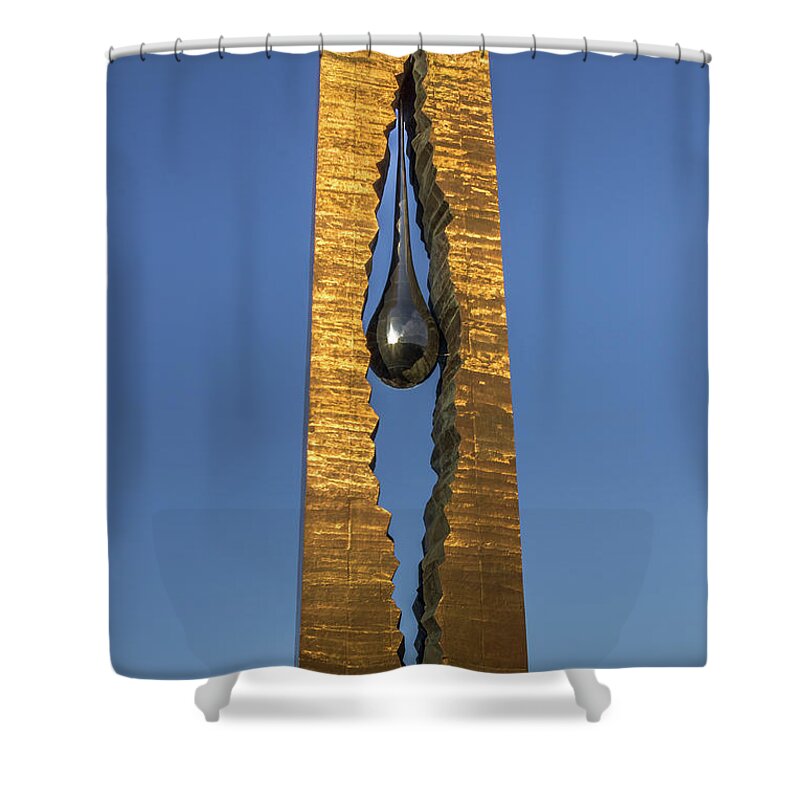 Tear Drop Shower Curtain featuring the photograph Tear Drop Memorial in Bayonne, New Jersey by Elvira Peretsman