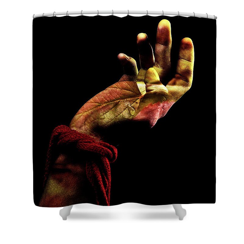 Hand Shower Curtain featuring the photograph Tears in hand by Al Fio Bonina