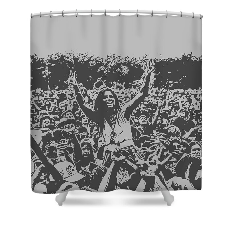 Woodstock Shower Curtain featuring the digital art Teenage Wasteland by Christina Rick
