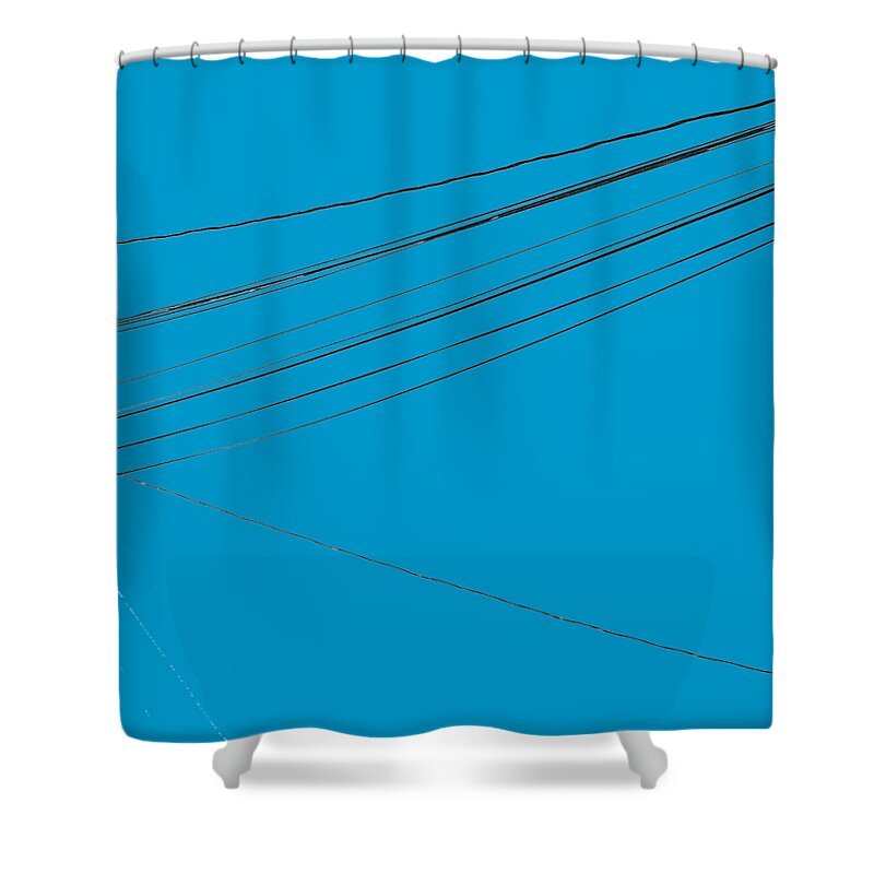 Abstract Shower Curtain featuring the photograph Tele lines silhouette No.3 by Fei A