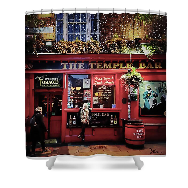 Dublin Shower Curtain featuring the photograph Temple Bar District in Dublin by Peggy Dietz