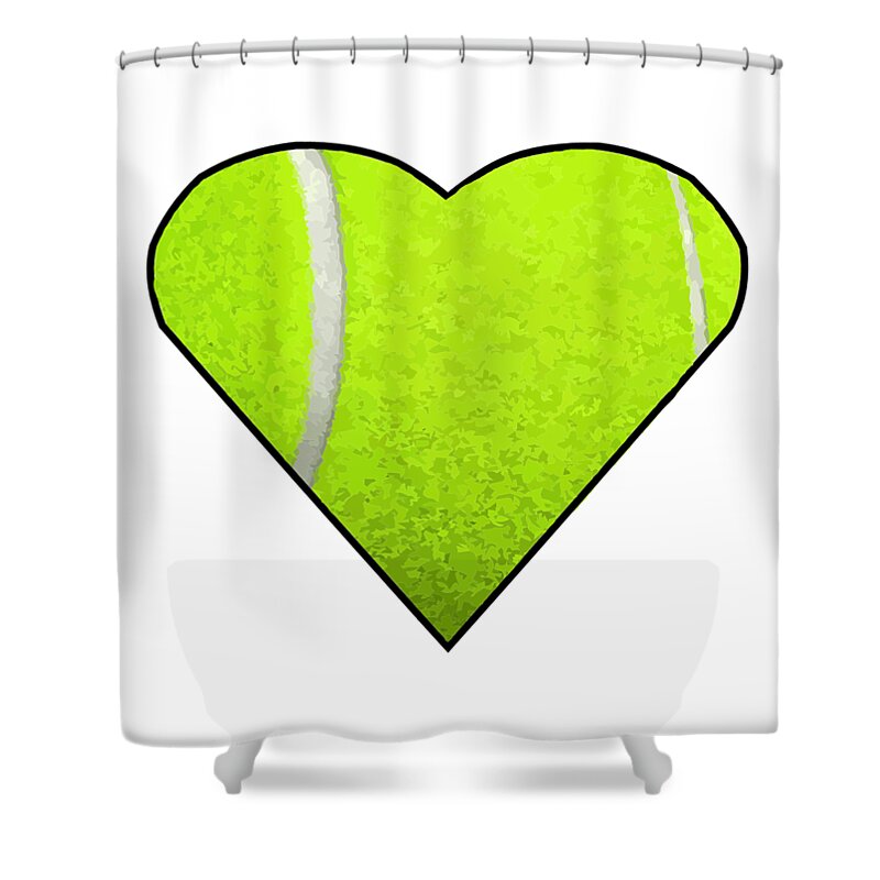 Tennis Shower Curtain featuring the digital art Tennis Ball Heart by Ali Baucom
