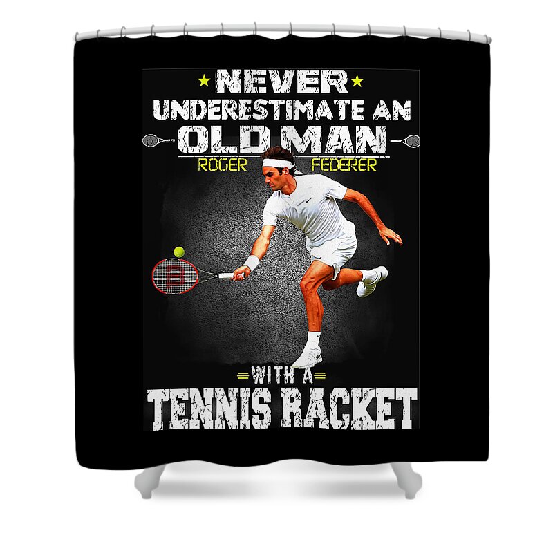 Roger Federer Shower Curtain featuring the digital art Tennis by Joss Batara