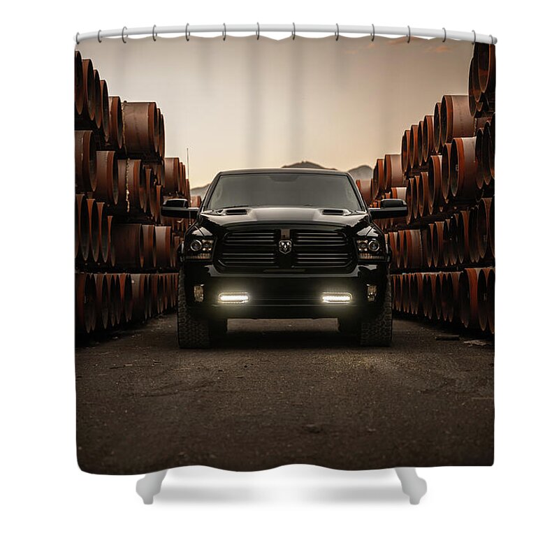 Dodge Shower Curtain featuring the photograph Territorial by David Whitaker Visuals
