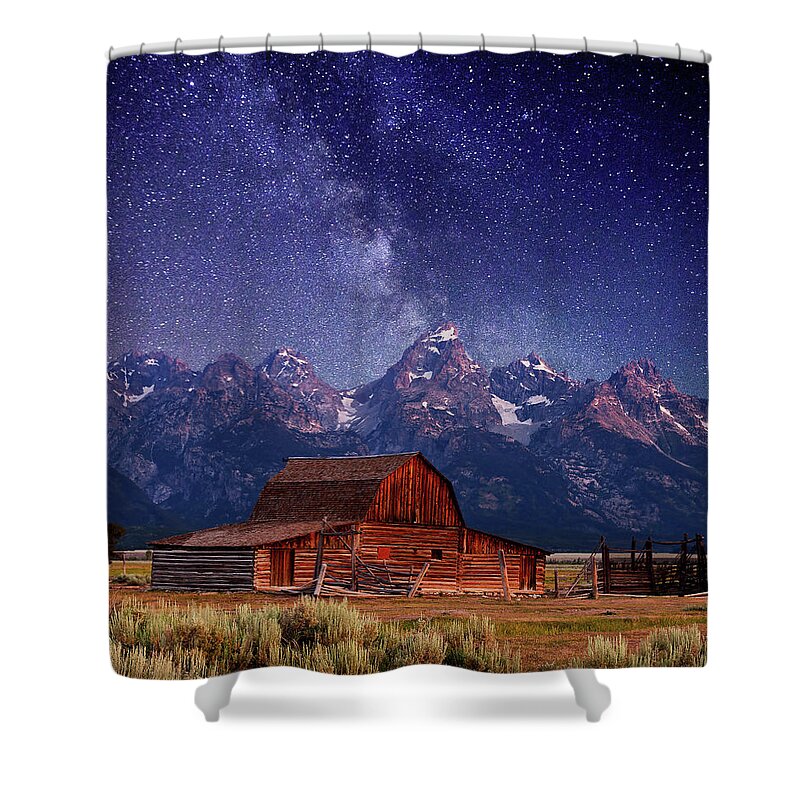#faatoppicks Shower Curtain featuring the photograph Teton Nights by Darren White