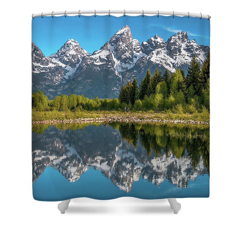 Reflections Shower Curtain featuring the photograph Tetons in Color by Darren White