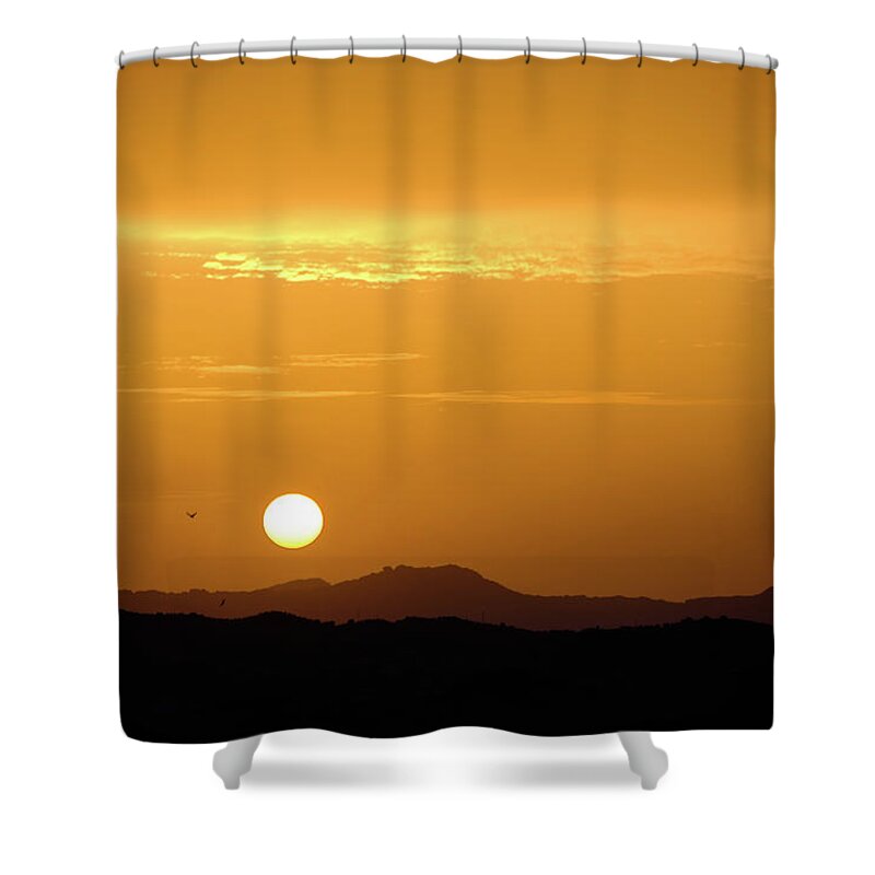 Sunset Shower Curtain featuring the photograph Texture like Sun by Gary Browne