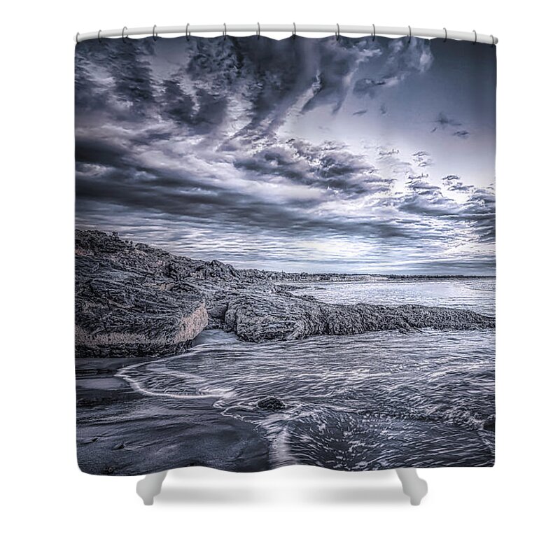Marginal Way Shower Curtain featuring the photograph Textures of Marginal Way by Penny Polakoff