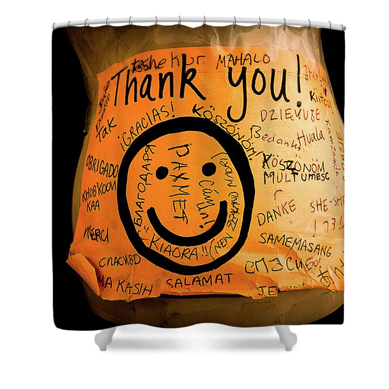 Thank You Tip Jar Shower Curtain featuring the photograph Thank You Tip Jar by David Morehead