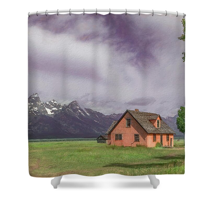 Grand Tetons National Park Shower Curtain featuring the photograph That Mormon Row Charm by Marcy Wielfaert