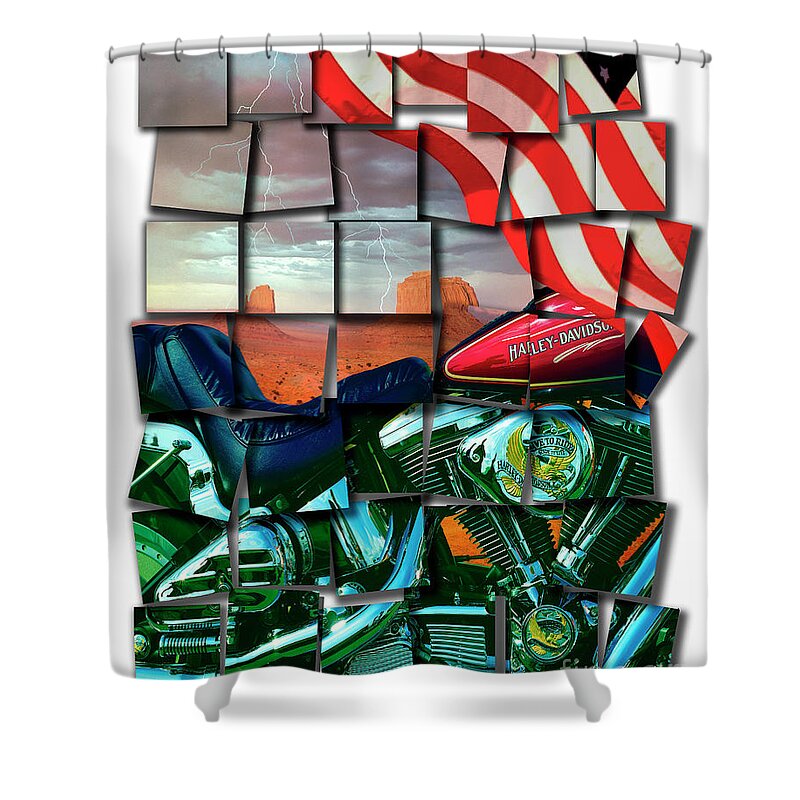 Nag000166wi Shower Curtain featuring the digital art The American Dream by Edmund Nagele FRPS