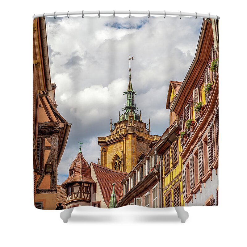 Travel Shower Curtain featuring the photograph The Architecture of Colmar by W Chris Fooshee