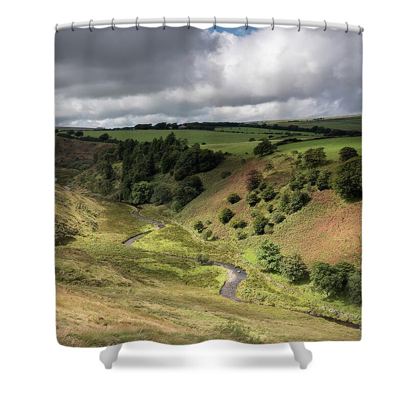 England Shower Curtain featuring the photograph The Barle Valley, Exmoor, England, UK by Sarah Howard