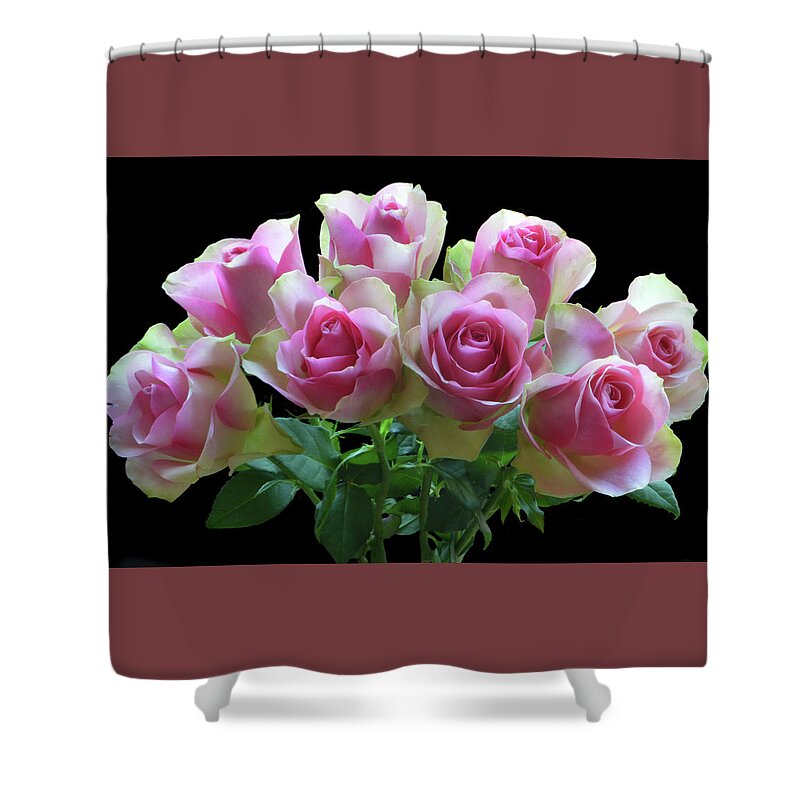 Belle Roses Shower Curtain featuring the photograph The Belle Bunch by Terence Davis