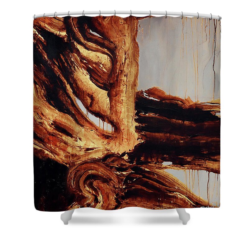 Roots Shower Curtain featuring the painting The Bidirectional Doorway by Sv Bell