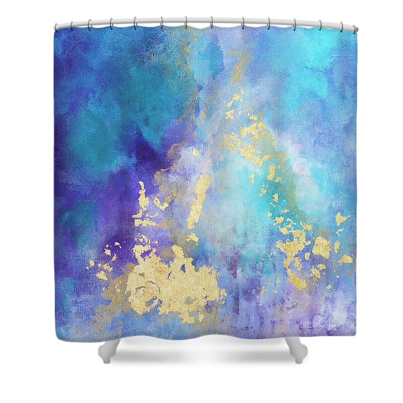 Blue Shower Curtain featuring the painting The Blueprint of Motivation by Linh Nguyen-Ng