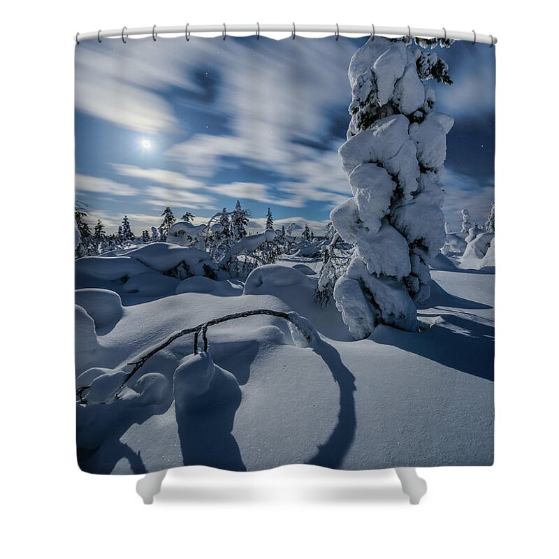 Winter Shower Curtain featuring the photograph The branch by Thomas Kast