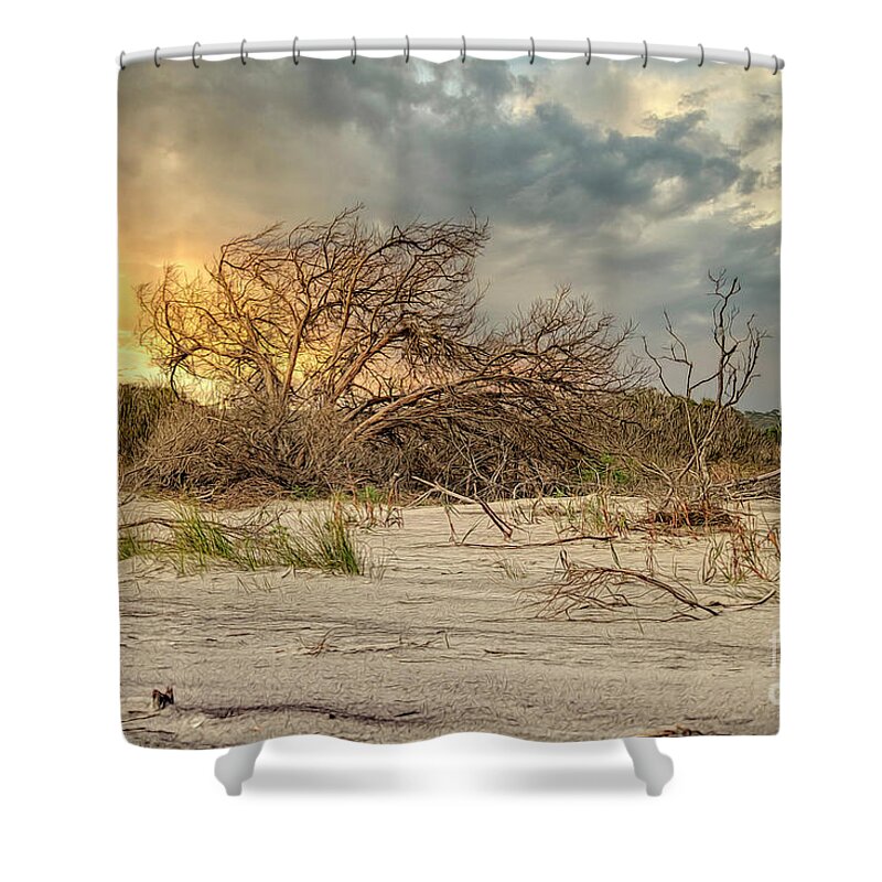 Scenic Shower Curtain featuring the photograph The Burning Bush by Kathy Baccari
