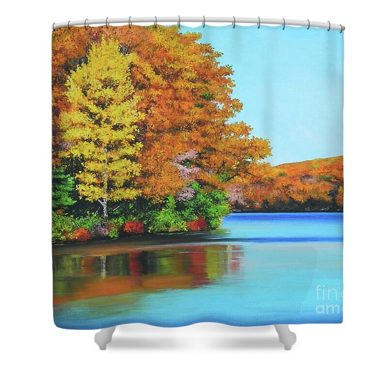 Caribbean Art Shower Curtain featuring the painting The Calm Before and After by Kenneth Harris
