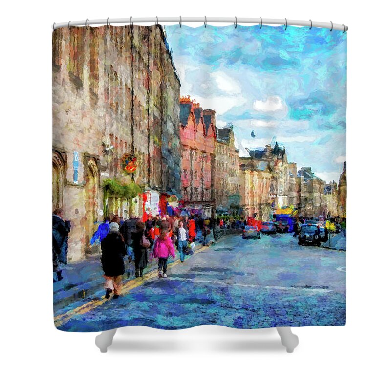 City Of Edinburgh Shower Curtain featuring the digital art The City of Edinburgh by SnapHappy Photos