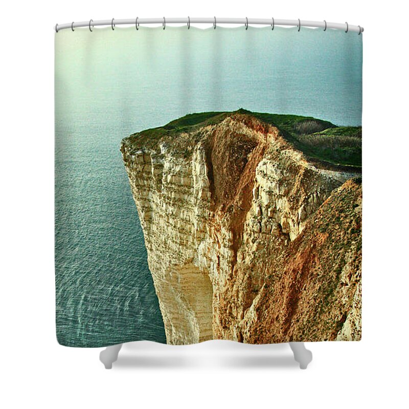 Cliffs At Deauville Shower Curtain featuring the photograph The Cliffs at Deauville by Susan Maxwell Schmidt
