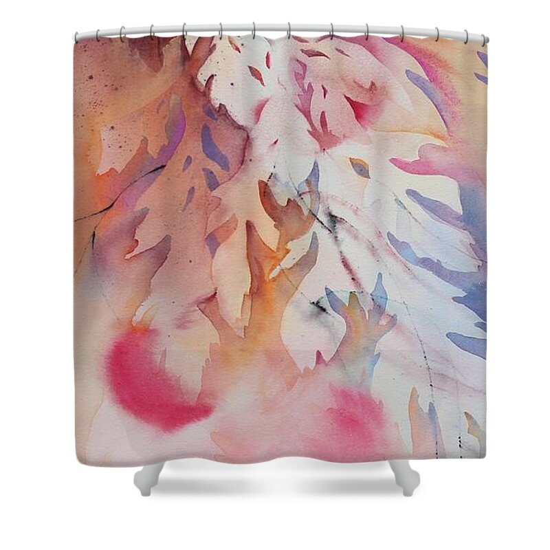 Abstract Floral Shower Curtain featuring the painting The Colors of Wind by Amanda Amend
