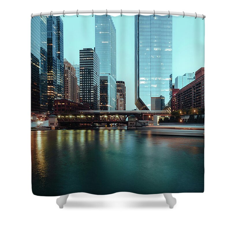 Chicago Shower Curtain featuring the photograph The Confluence by Nisah Cheatham