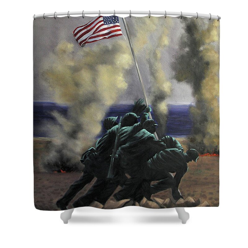 War Shower Curtain featuring the painting The Cost Of Freedom by Anthony Falbo